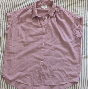 Everly Mauve Striped Button-Up Shirt